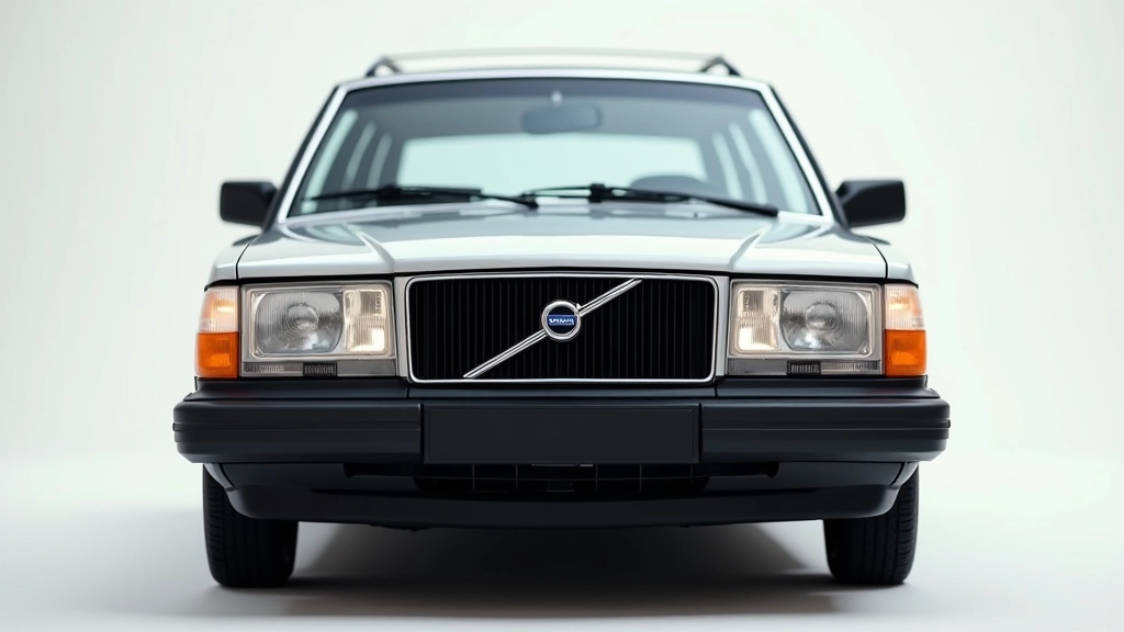 Volvo 240 Estate priekinė dalis, galinė dalis, žiūrint į susidūrimo apsaugą