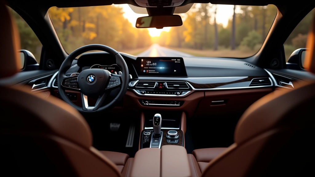BMW 3 serijos Touring vidus, modernios sėdynės, šilta apšvietimas, premiuminis interjeras, kokybiški medžiagų apdorojimai